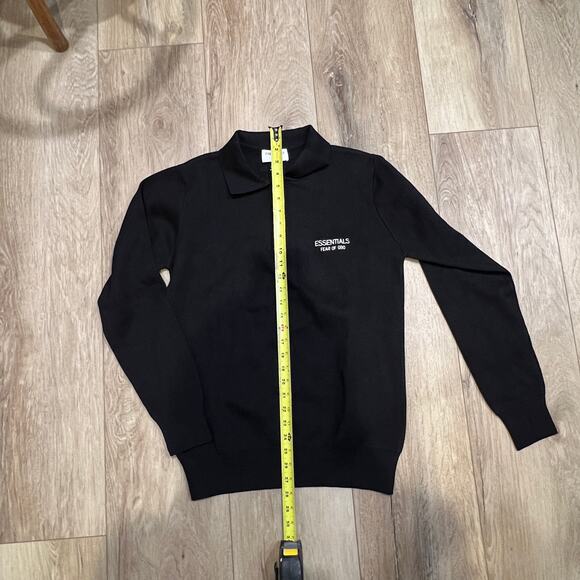 FEAR OF GOD ESSENTIAL Men's Long Sleeves Polo Shirt Size M In Black - Picture 3 of 8